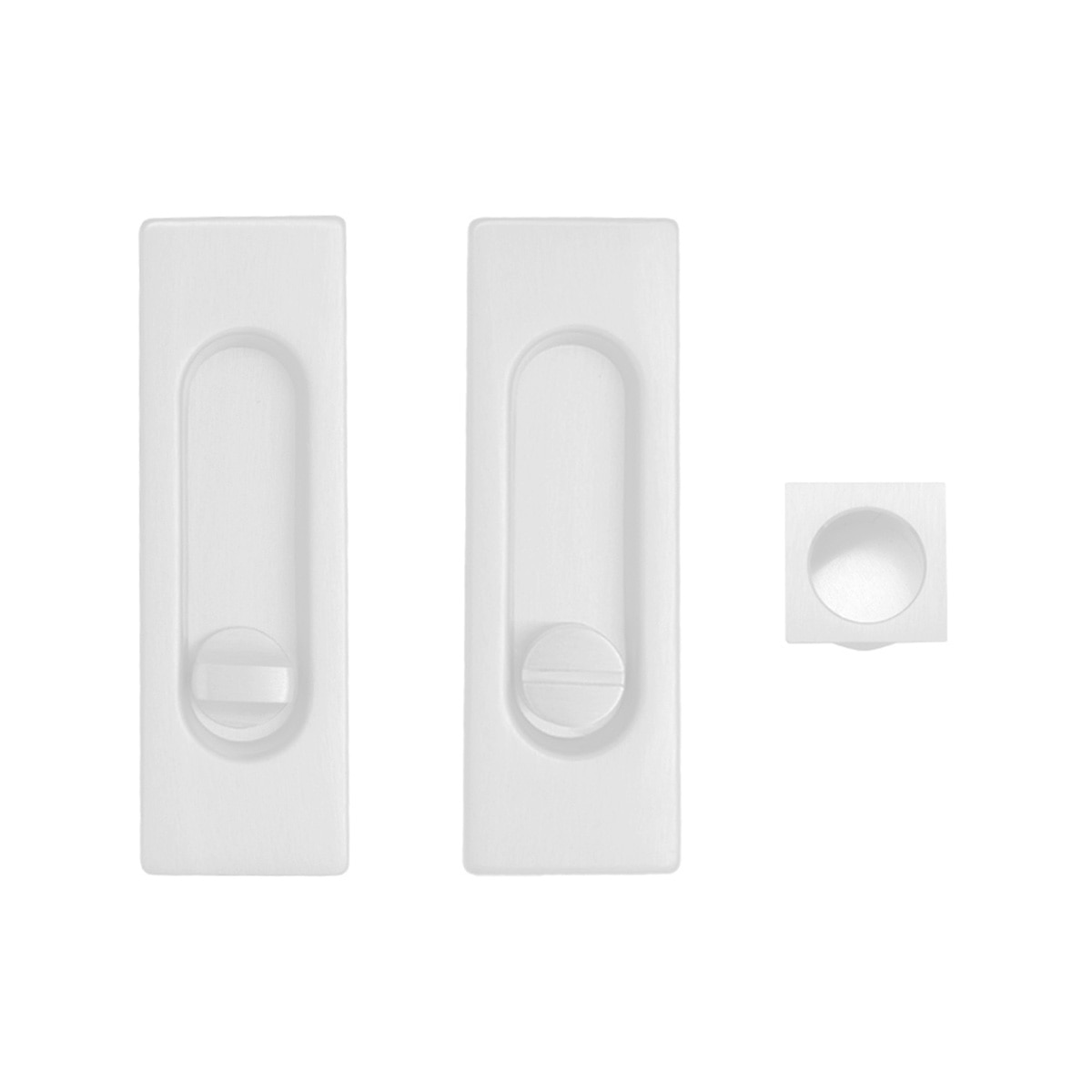 Kit Puertas Correderas Embutir Rectangular  125 x 21 mm - 160 x 65 mm Blanco-1