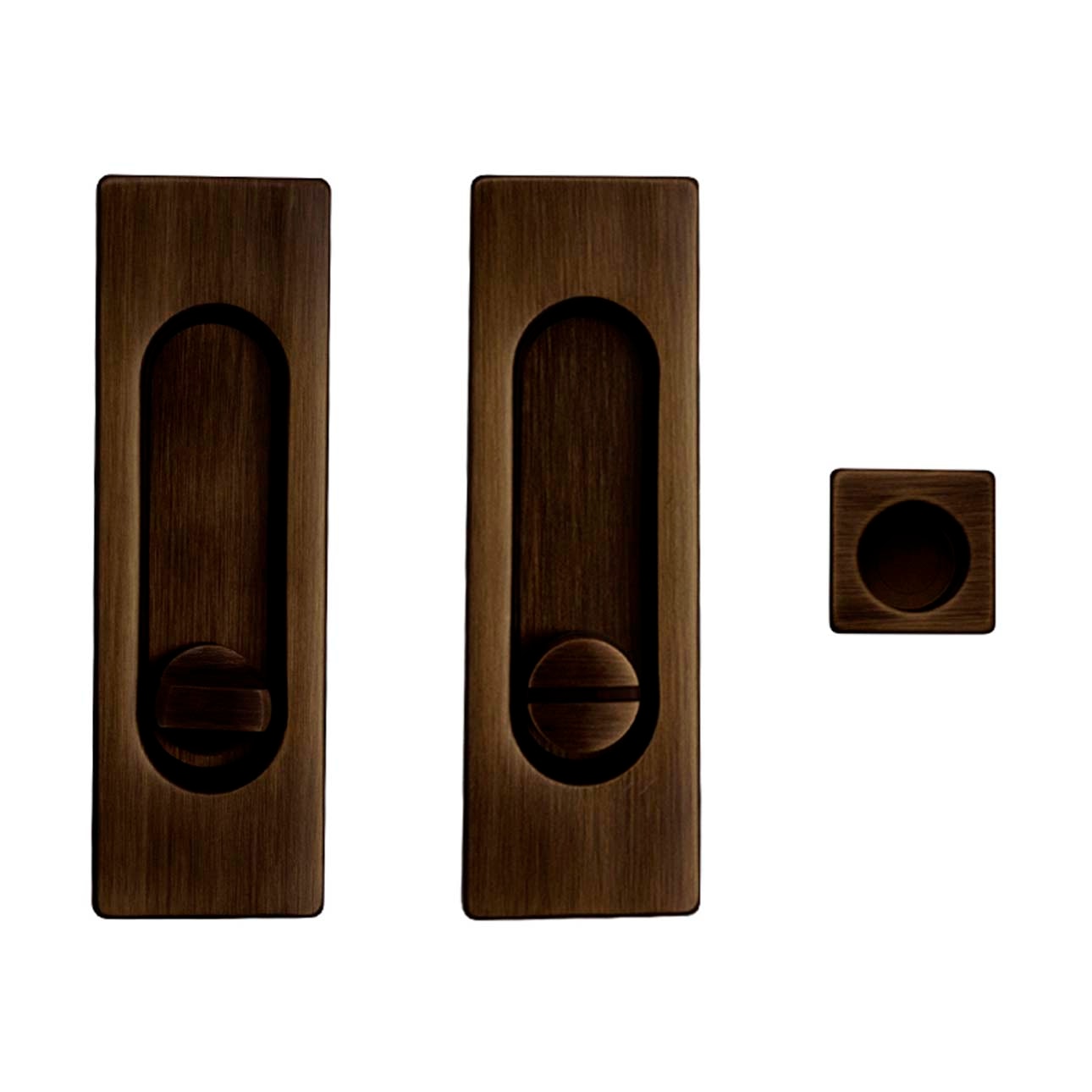Kit Puertas Correderas Embutir Rectangular  125 x 21 mm - 160 x 65 mm Cuero Inglés-1