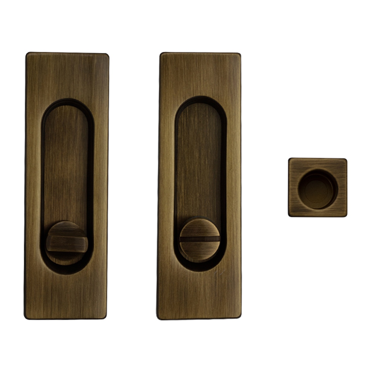 Kit Puertas Correderas Embutir Rectangular 125 x 21 mm - 160 x 65 mm Cuero-1