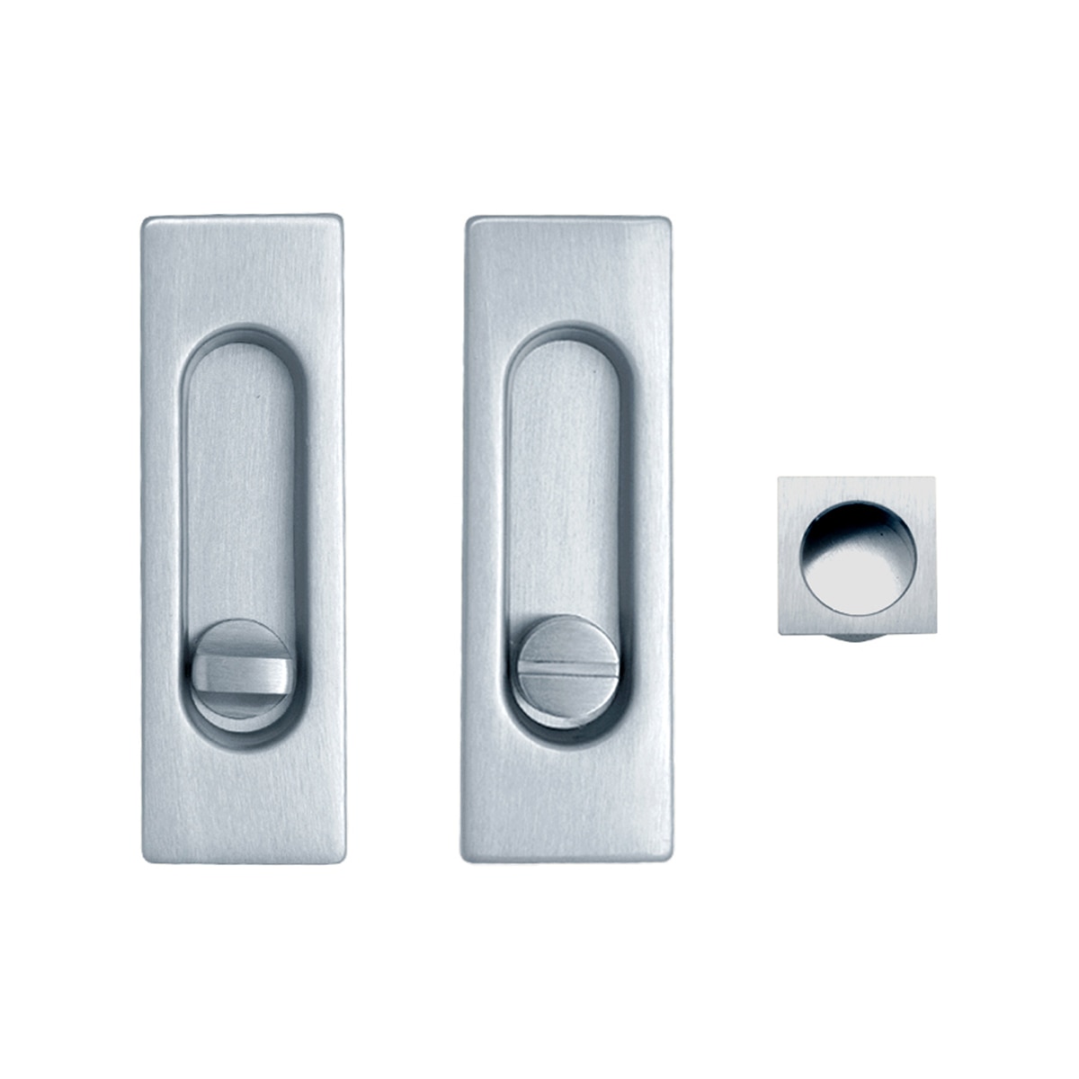 Kit Puertas Correderas Embutir Rectangular 125 x 21 mm - 160 x 65 mm Cromo satinado-1