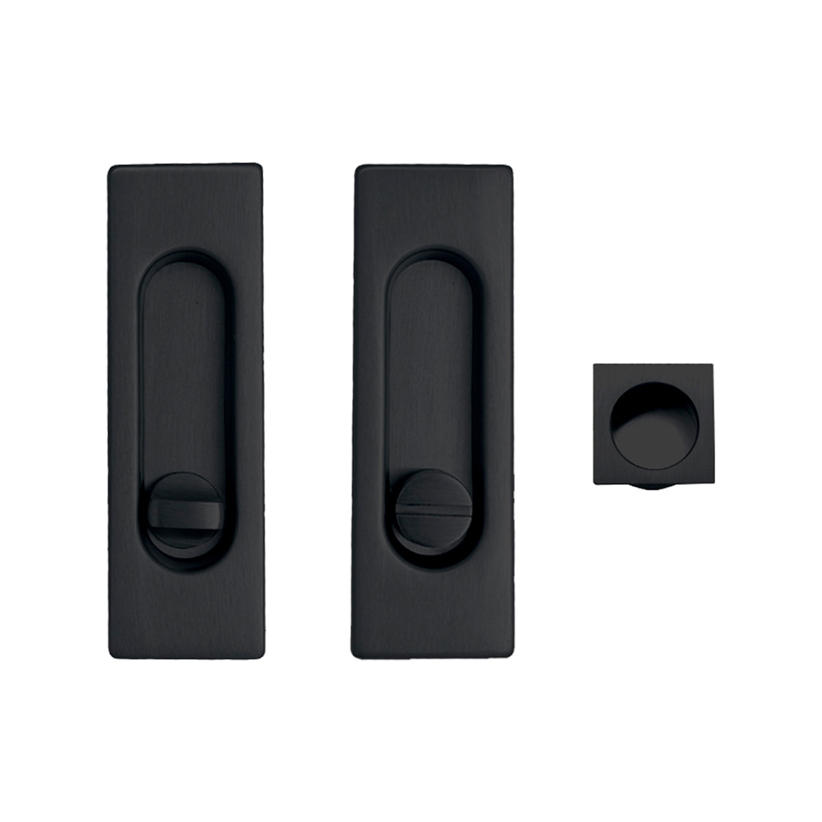 Kit Puertas Correderas Embutir Rectangular  125 x 21 mm - 160 x 65 mm Negro-1