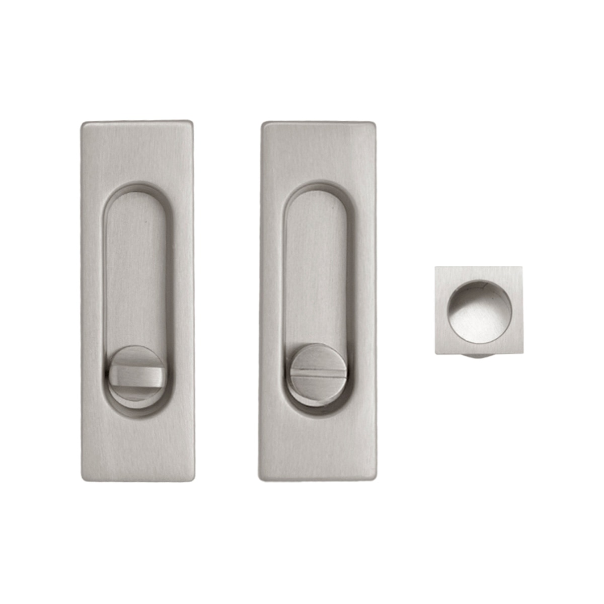 Kit Puertas Correderas Embutir Rectangular  125 x 21 mm - 160 x 65 mm Níquel mate opaco-1
