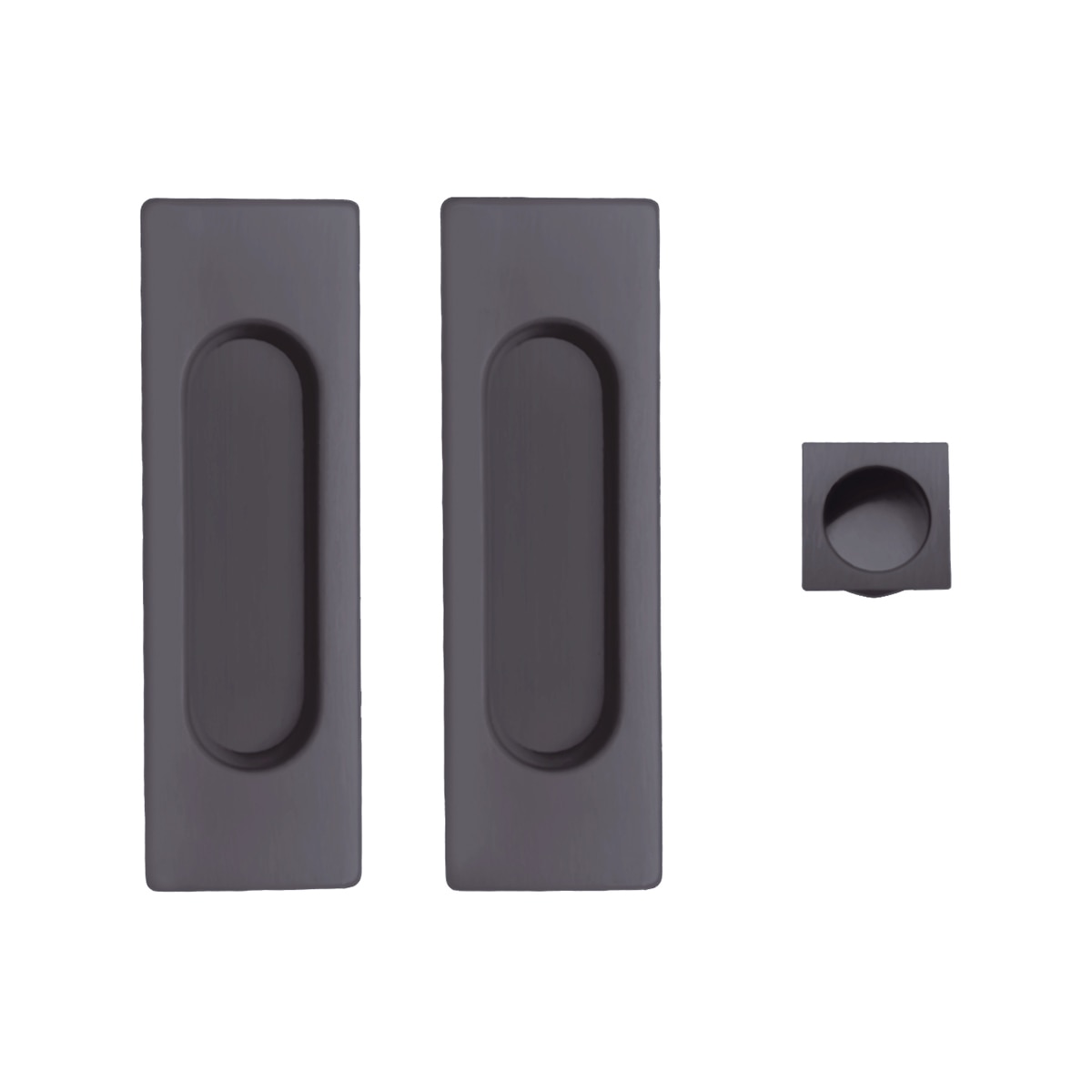 Kit Puertas Correderas Embutir Rectangular 30 Ø - 125 x 21 mm Antracita-1