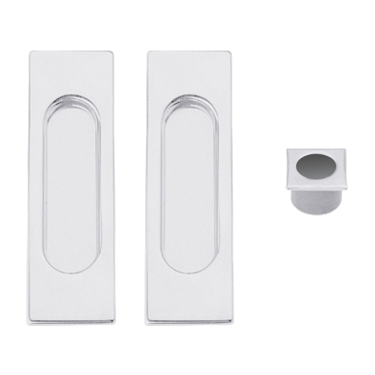 Kit Puertas Correderas Embutir Rectangular  30 Ø - 125 x 21 mm Blanco-1