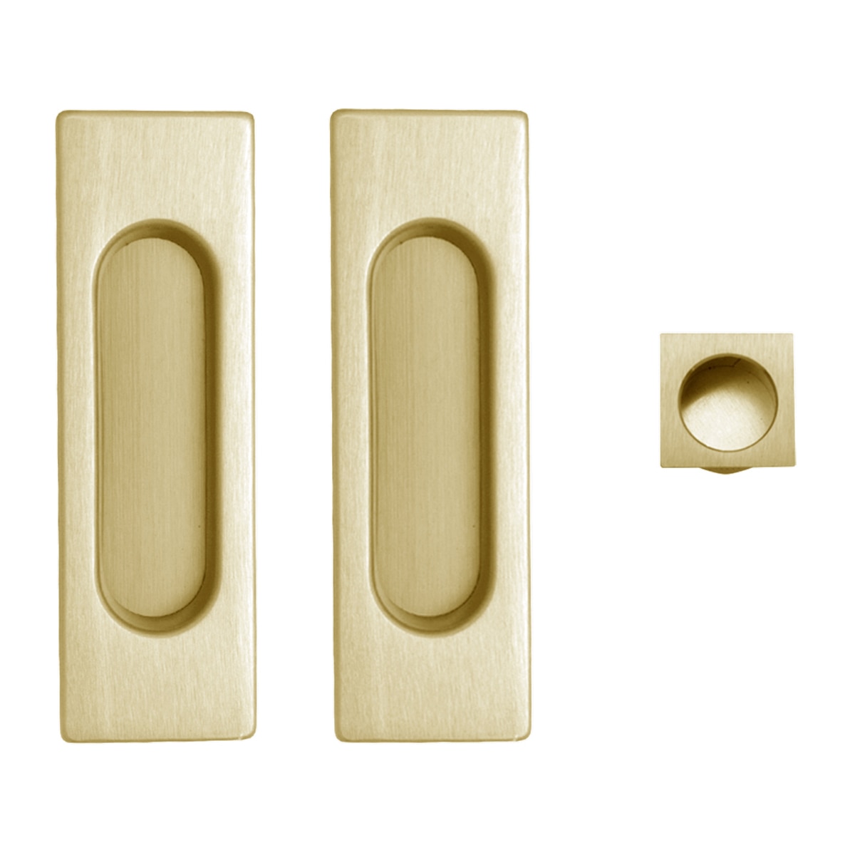 Kit Puertas Correderas Embutir Rectangular  30 Ø - 125 x 21 mm Latón mate-1