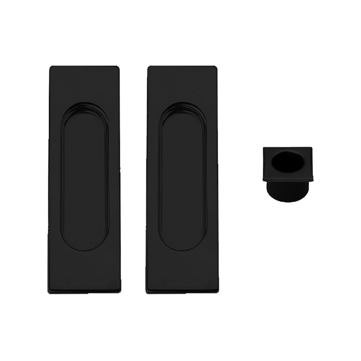 Kit Puertas Correderas Embutir Rectangular 30 Ø - 125 x 21 mm Negro-1