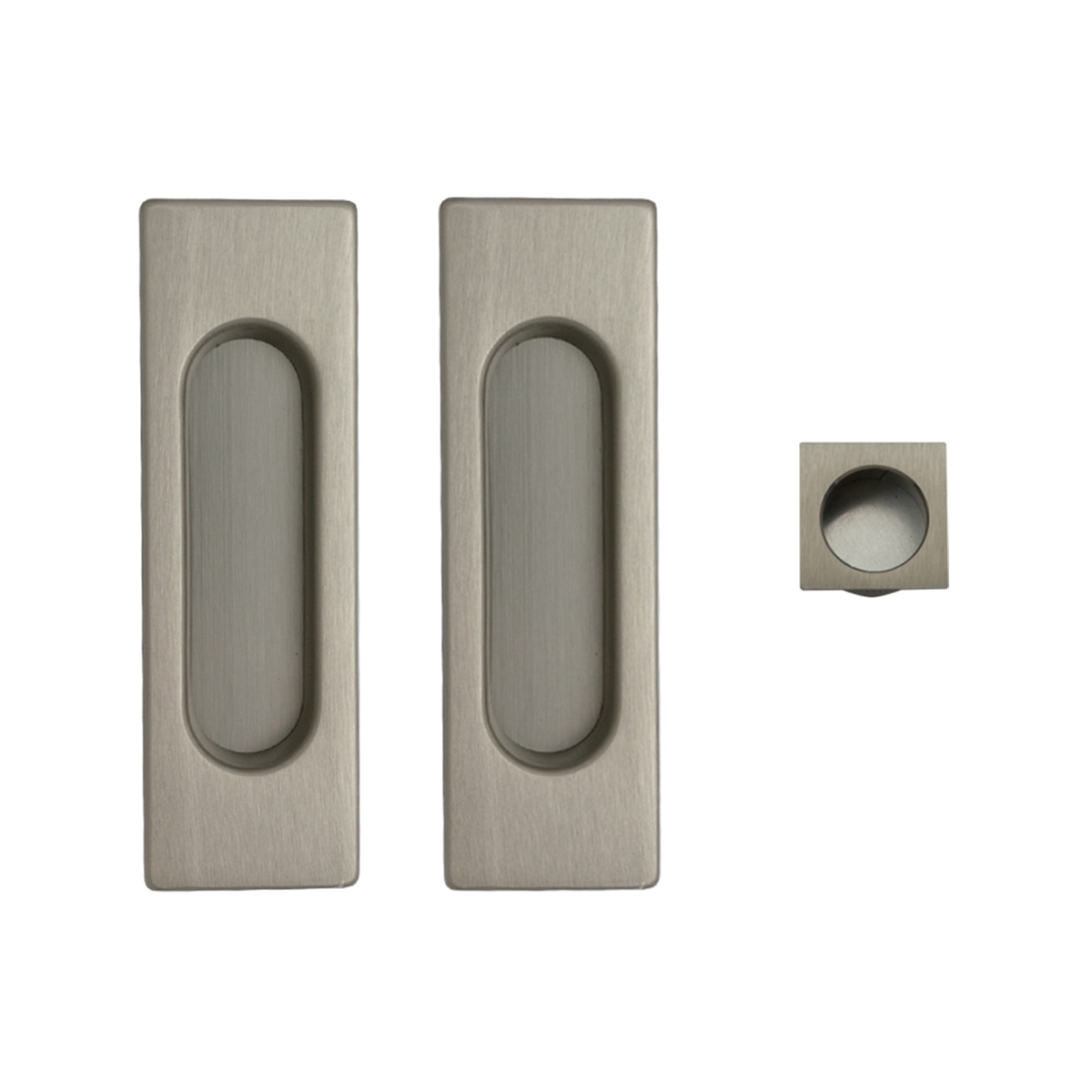 Kit Puertas Correderas Embutir Rectangular  30 Ø - 125 x 21 mm Níquel Mate-1