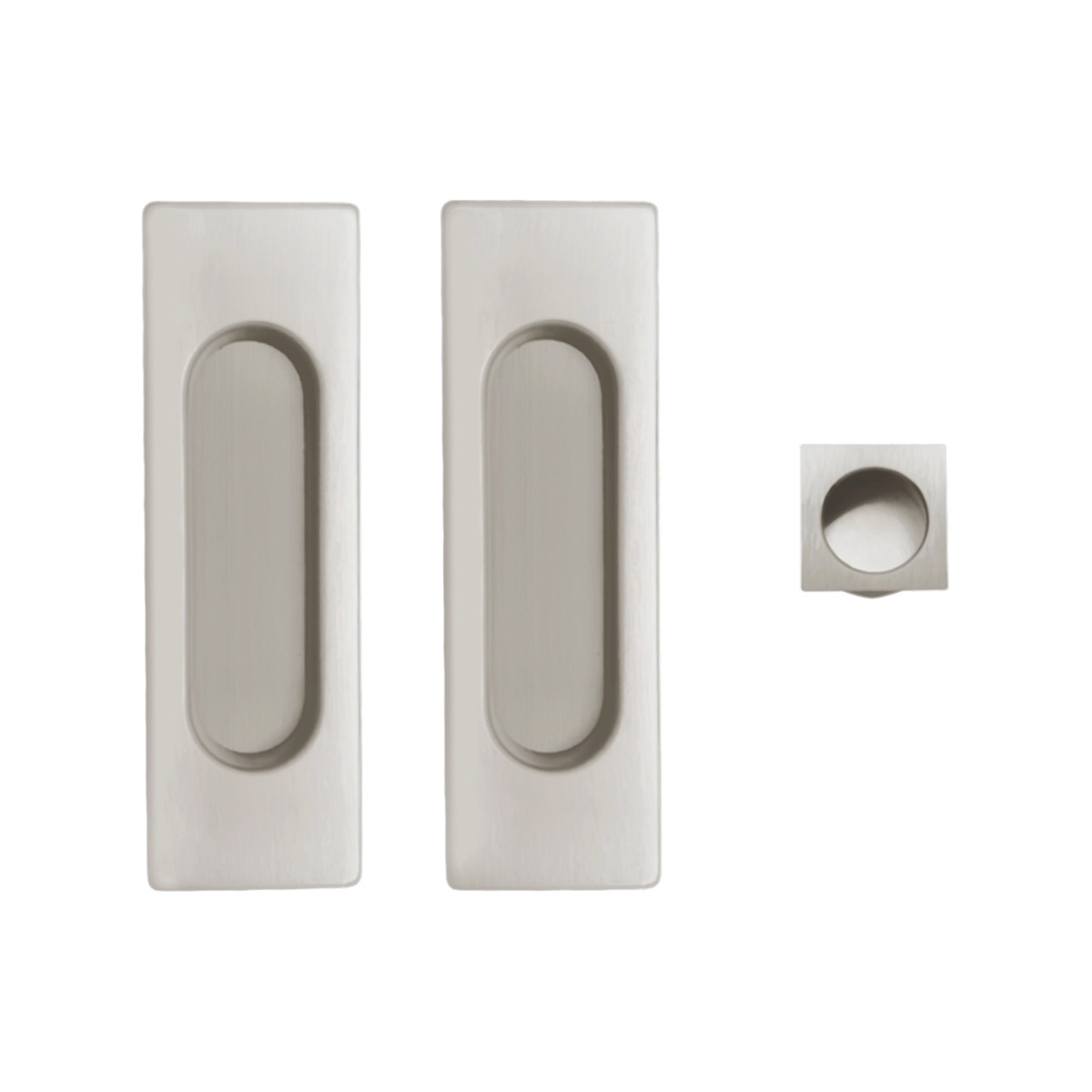 Kit Puertas Correderas Embutir Rectangular  30 Ø - 125 x 21 mm Níquel mate opaco-1