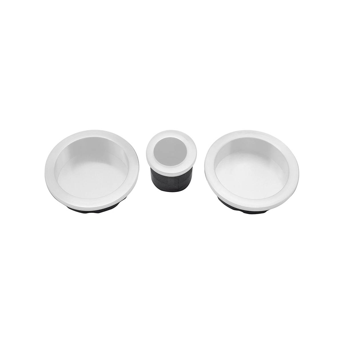 Kit Puertas Correderas Embutir Redondo  56 Ø - 30 Ø mm Blanco-1