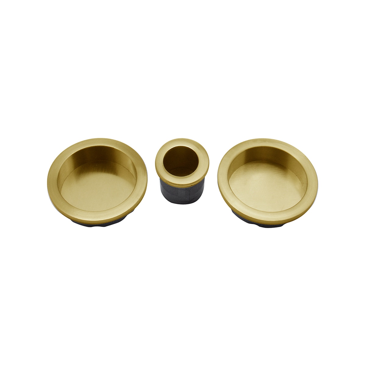Kit Puertas Correderas Embutir Redondo  56 Ø - 30 Ø mm Latón mate-1