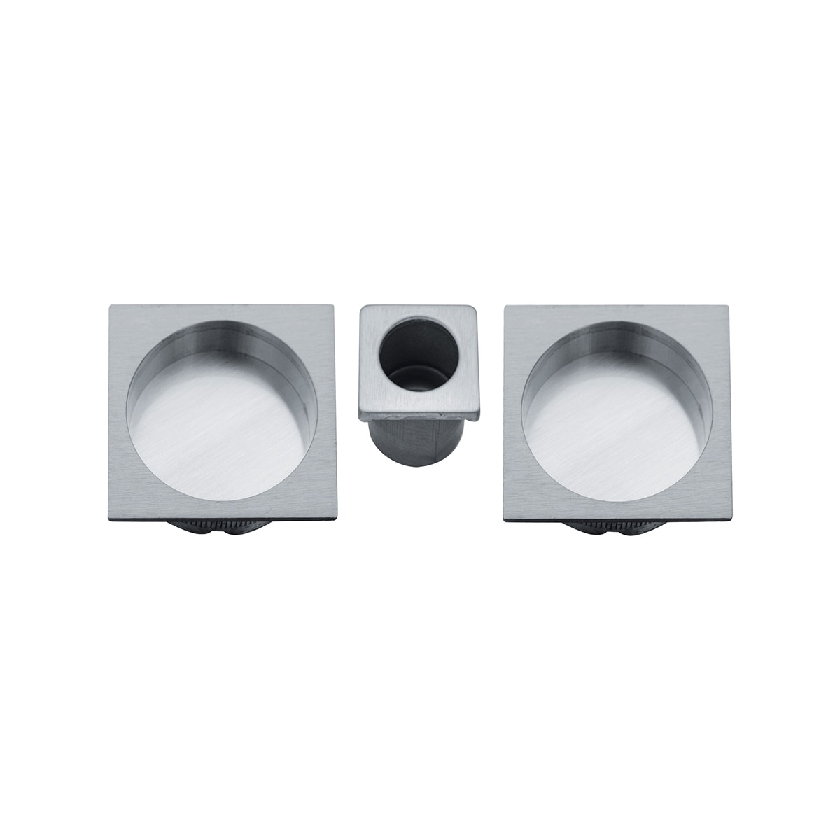 Kit Puertas Correderas Embutir Cuadrado 30 Ø - 56 x 56 mm Cromo satinado-1