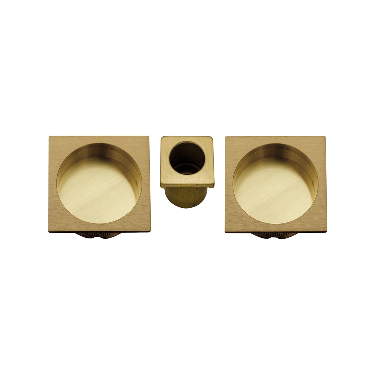Kit Puertas Correderas Embutir Cuadrado 30 Ø - 56 x 56 mm Latón mate-1