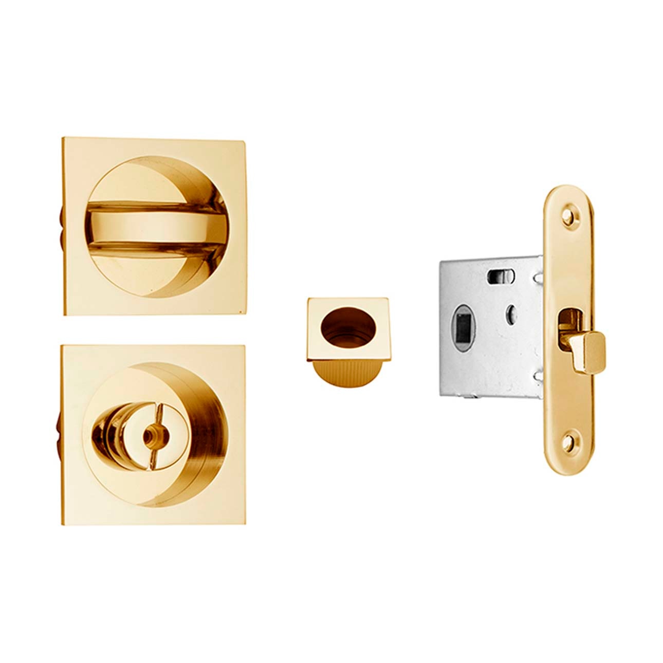 Kit Puertas Correderas Embutir Cuadrado  56 x 56 mm - 85 x 17 mm Pulido-1