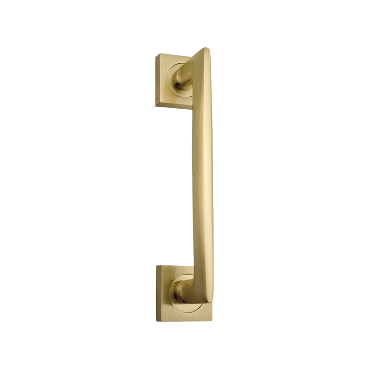Tirador Puerta Paso Roseta Cuadrada  225 x 50 x 62 mm Latón mate-1