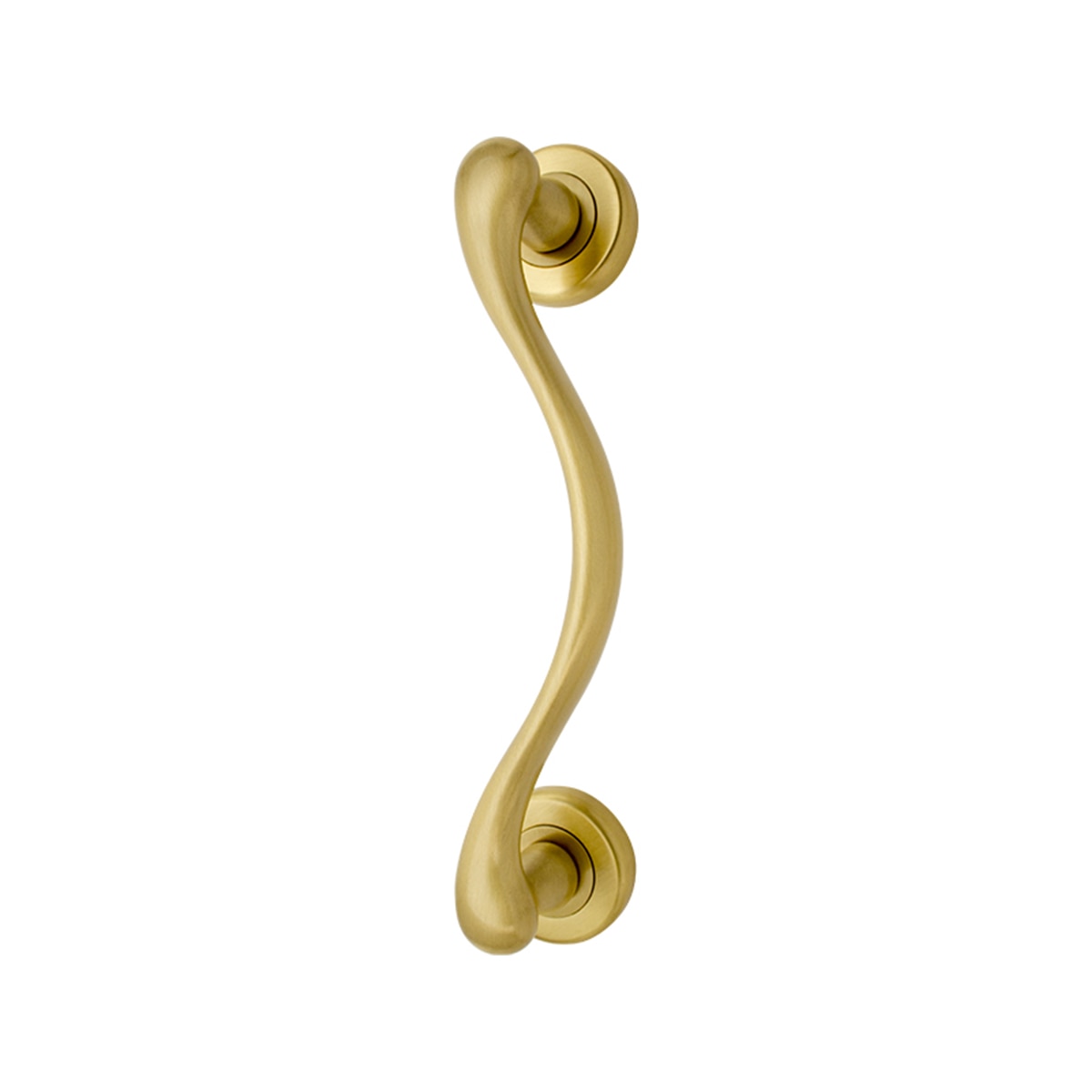 Tirador Puerta Paso Roseta Redonda  260 x 50 x 60 mm Latón mate-1