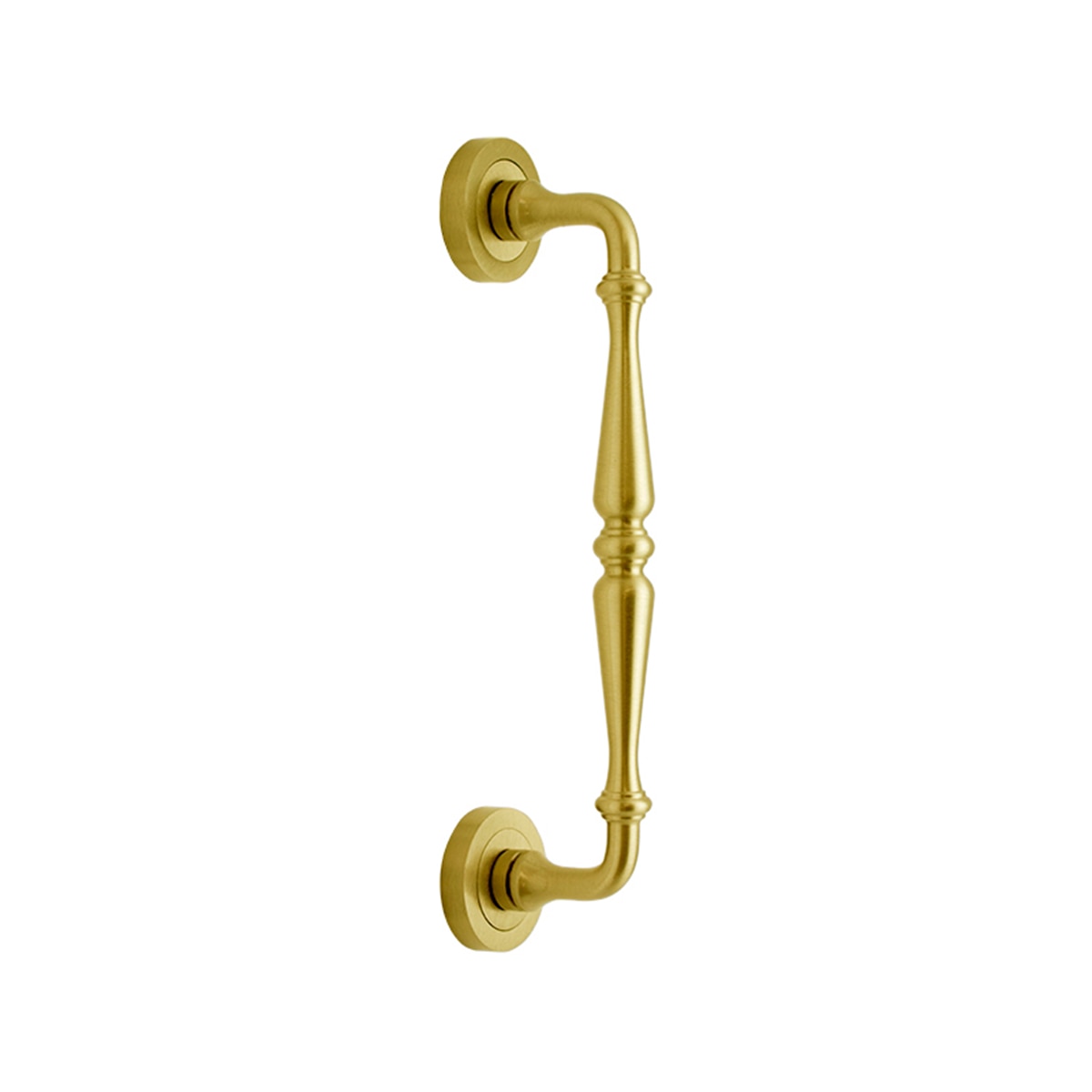 Tirador Puerta Paso Roseta Redonda  275 x 50 x 60 mm Latón mate-1