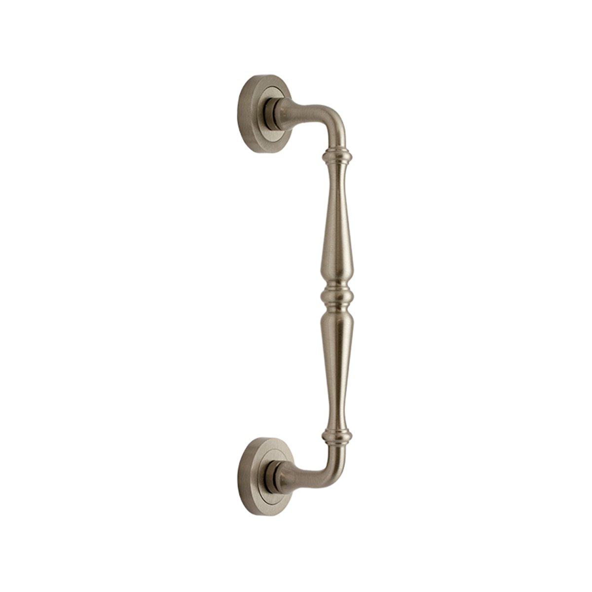Tirador Puerta Paso Roseta Redonda  275 x 50 x 60 mm Níquel Mate-1