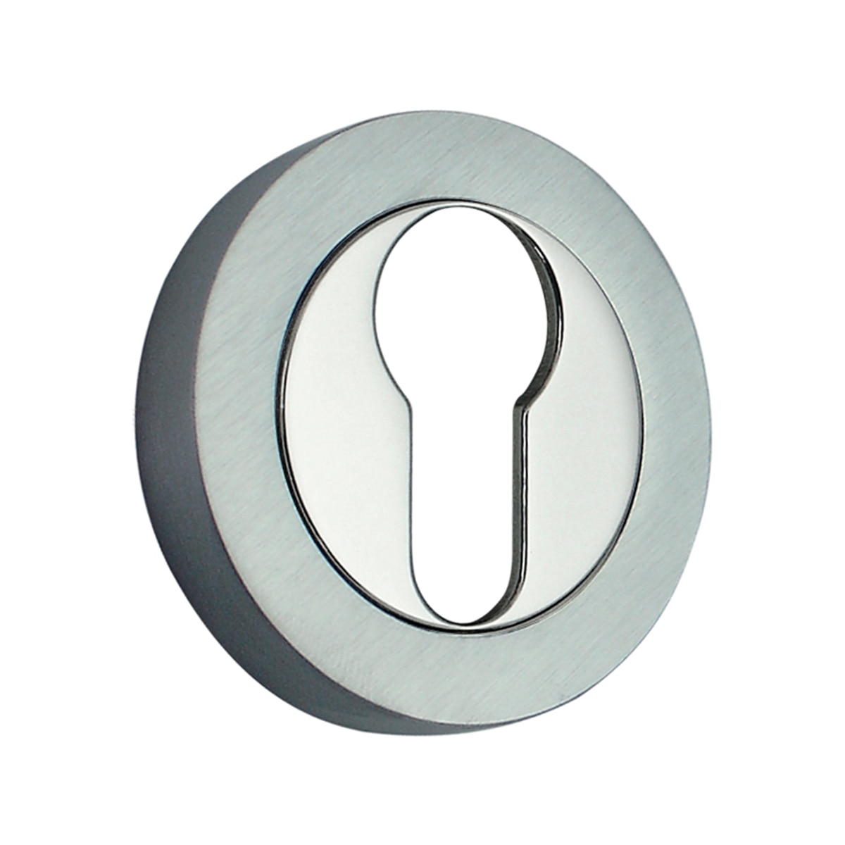 Roseta Redonda Bocallave Oval 50 x 10 mm Cromo / Cromo satinado-1