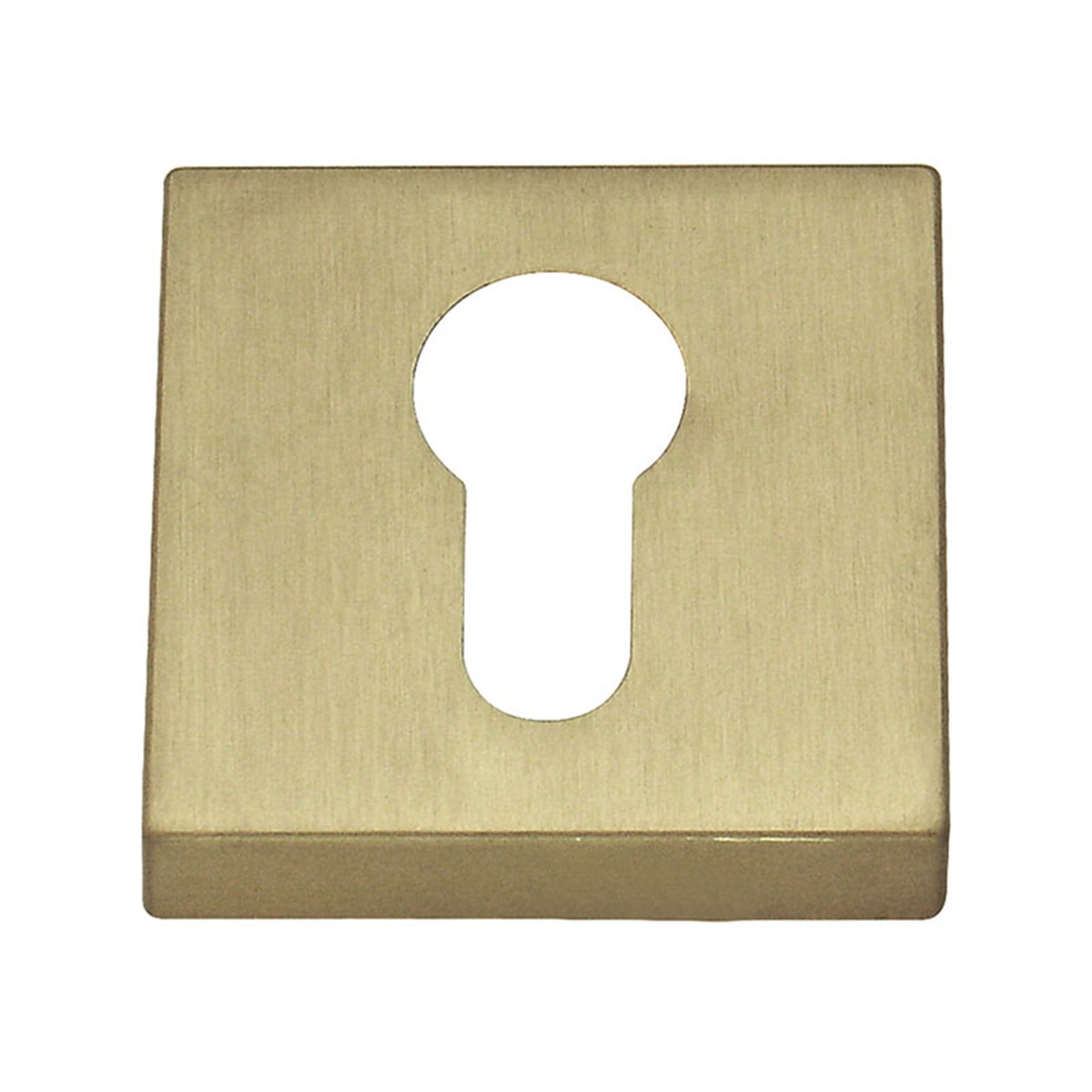 Roseta Cuadrada Bocallave Yale  50 x 50 x 10 mm Latón mate-1