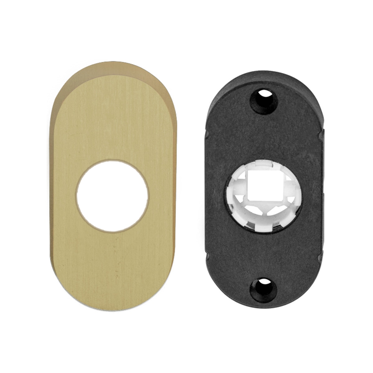 Roseta Decorativa Oval 60 x 30 x 10 mm Latón mate-1