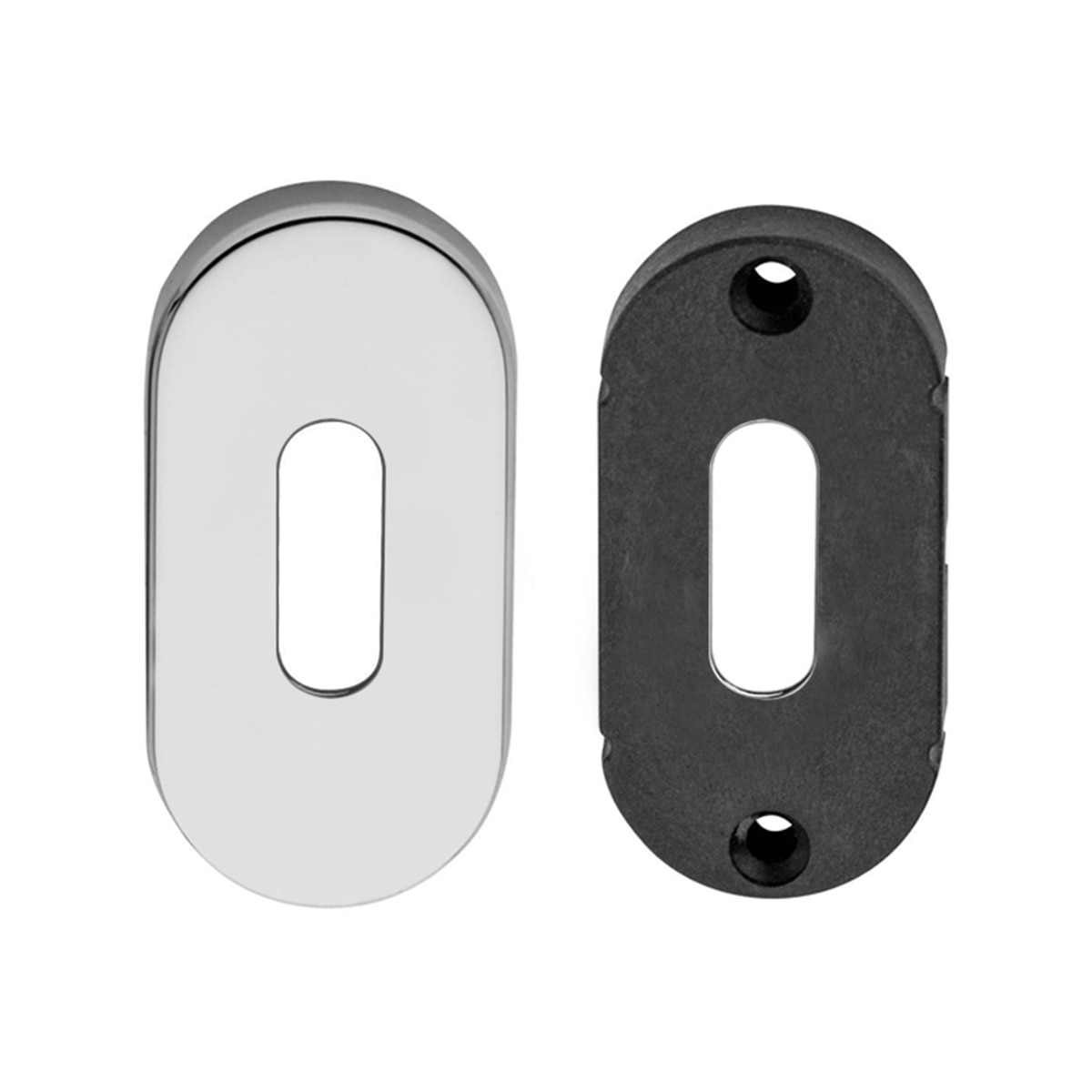 Roseta Decorativa Oval Bocallave Oval 60 x 30 x 10 mm Cromo brillo-1