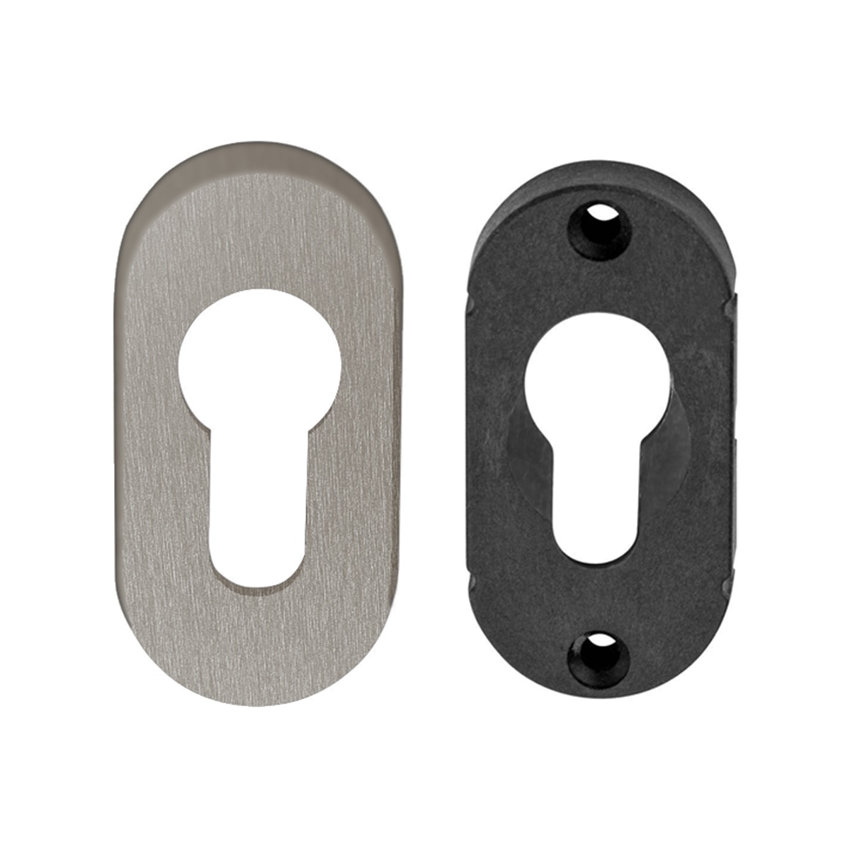 Roseta Decorativa Oval Bocallave Oval 60 x 30 x 10 mm Níquel Mate-1