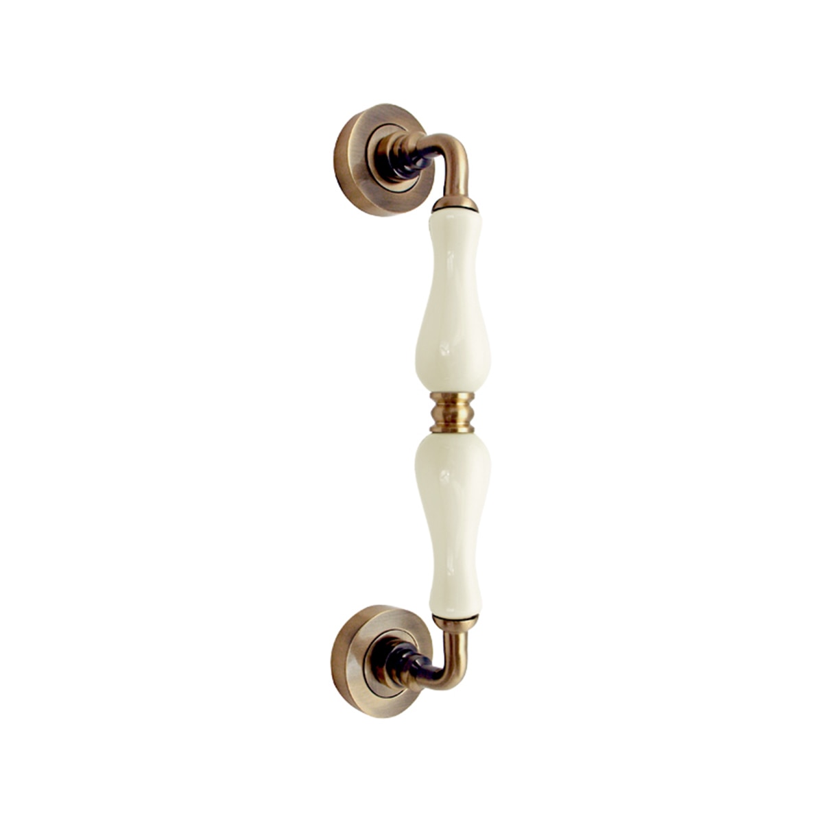 Imagen 0 de Tirador Rosetas Redondas y Porcelana para Puertas de Paso Porcelana 260 x 50 x 62 mm