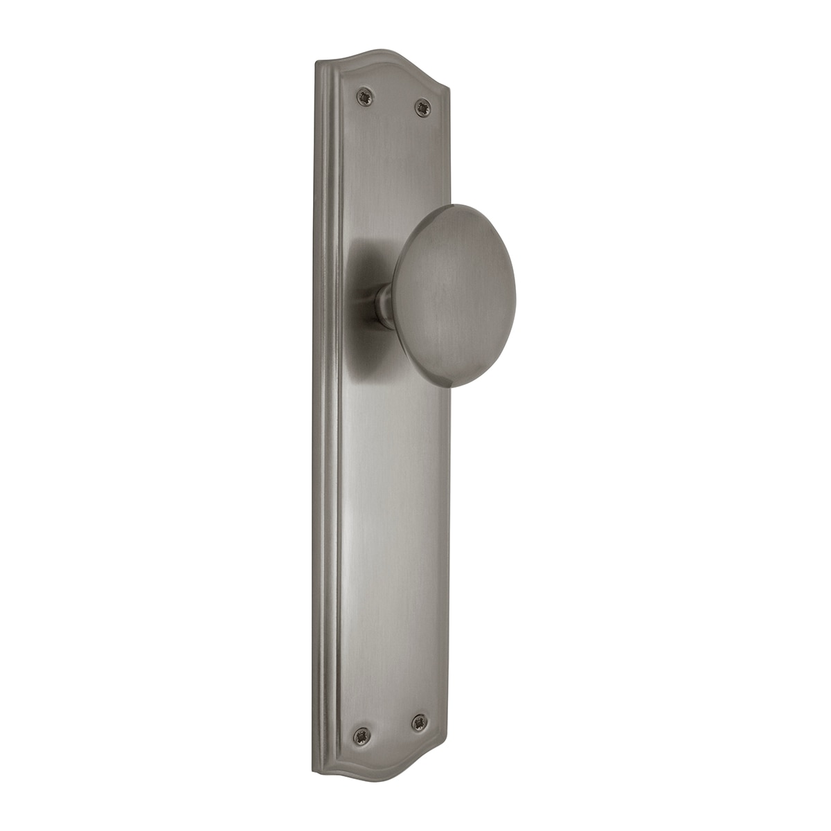 Pomo con Placa para Puertas de Paso Interior 285 x 60 x 48 mm Níquel Mate-1