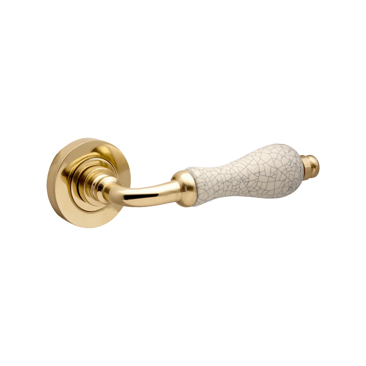 Juego Manilla Roseta Redonda con Porcelana 50 x 145 x 65 mm Dorado Pulido-1