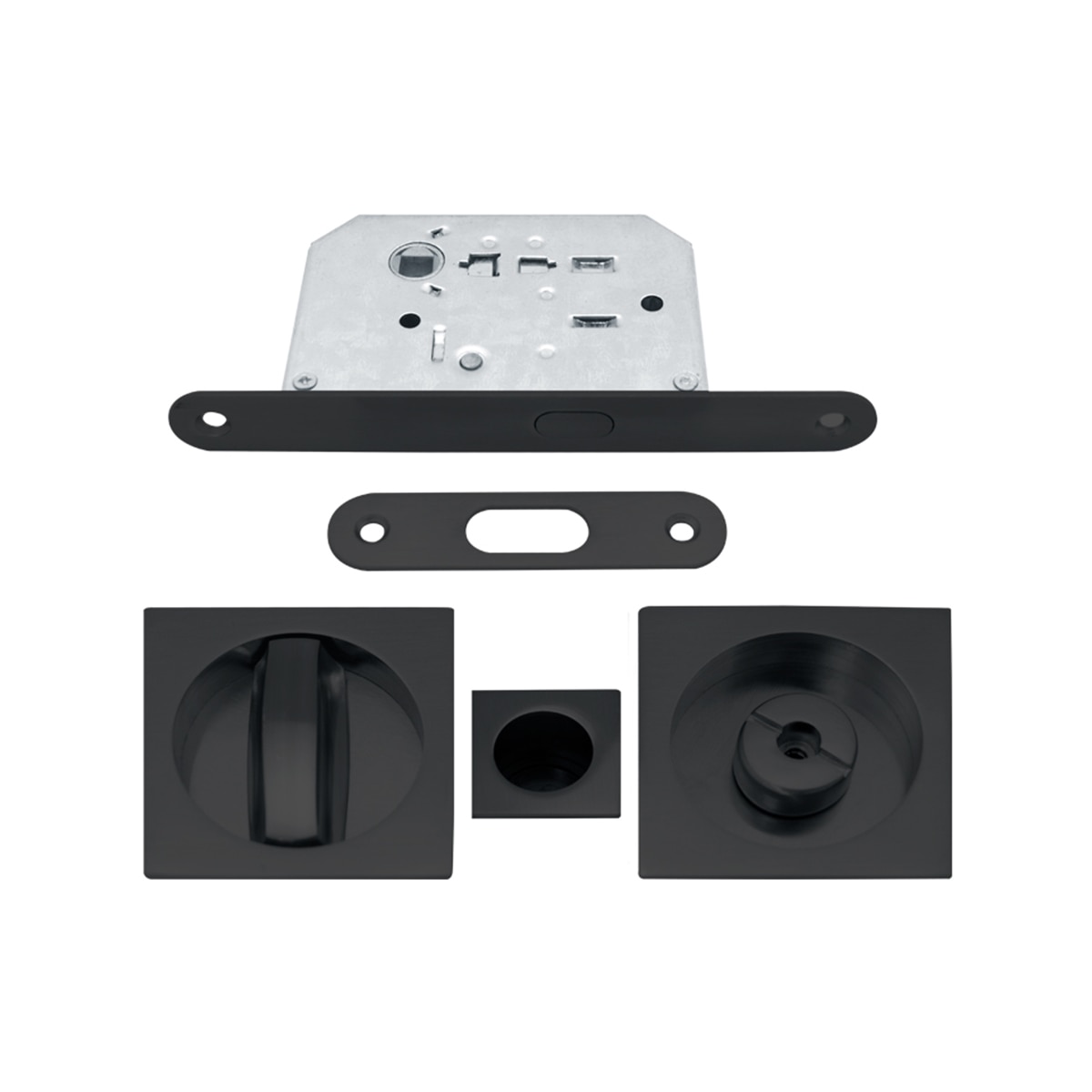 Kit Puertas Correderas Embutir Cuadrado 56 x 56;90 x 20 mm Negro-1