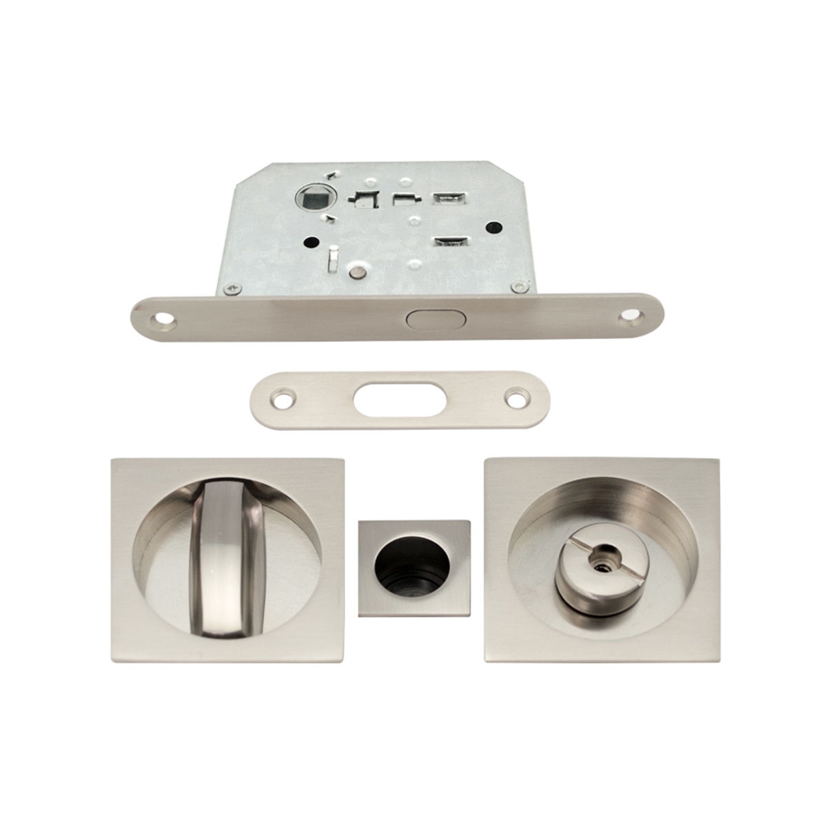 Kit Puertas Correderas Embutir Cuadrado 56 x 56;90 x 20 mm Níquel satinado-1