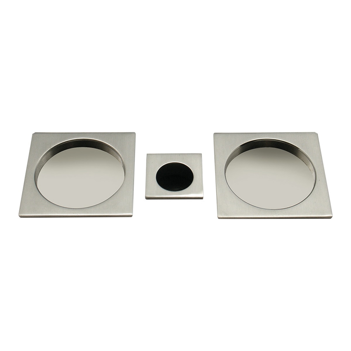 Kit Puertas Correderas Embutir Cuadrado 56 x 56 30 x 30 mm Níquel satinado-1