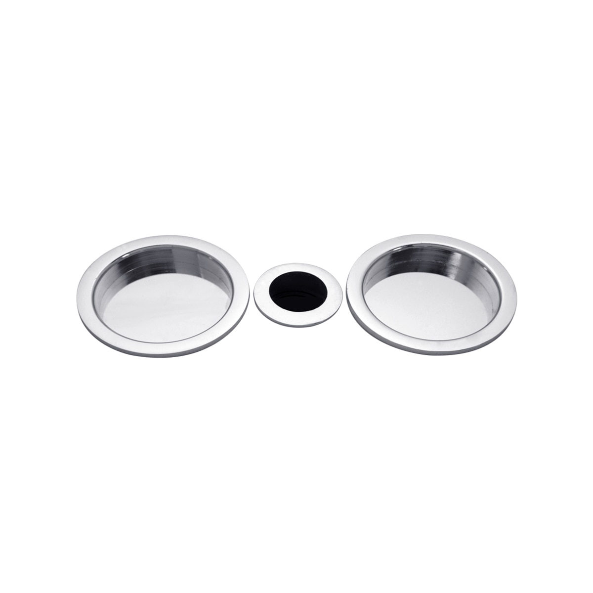 Kit Puertas Correderas Embutir Redondo 56Ø  30Ø mm Cromo brillo-1