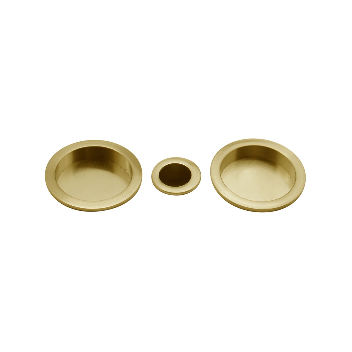 Kit Puertas Correderas Embutir Redondo 56Ø  30Ø mm Latón mate-1