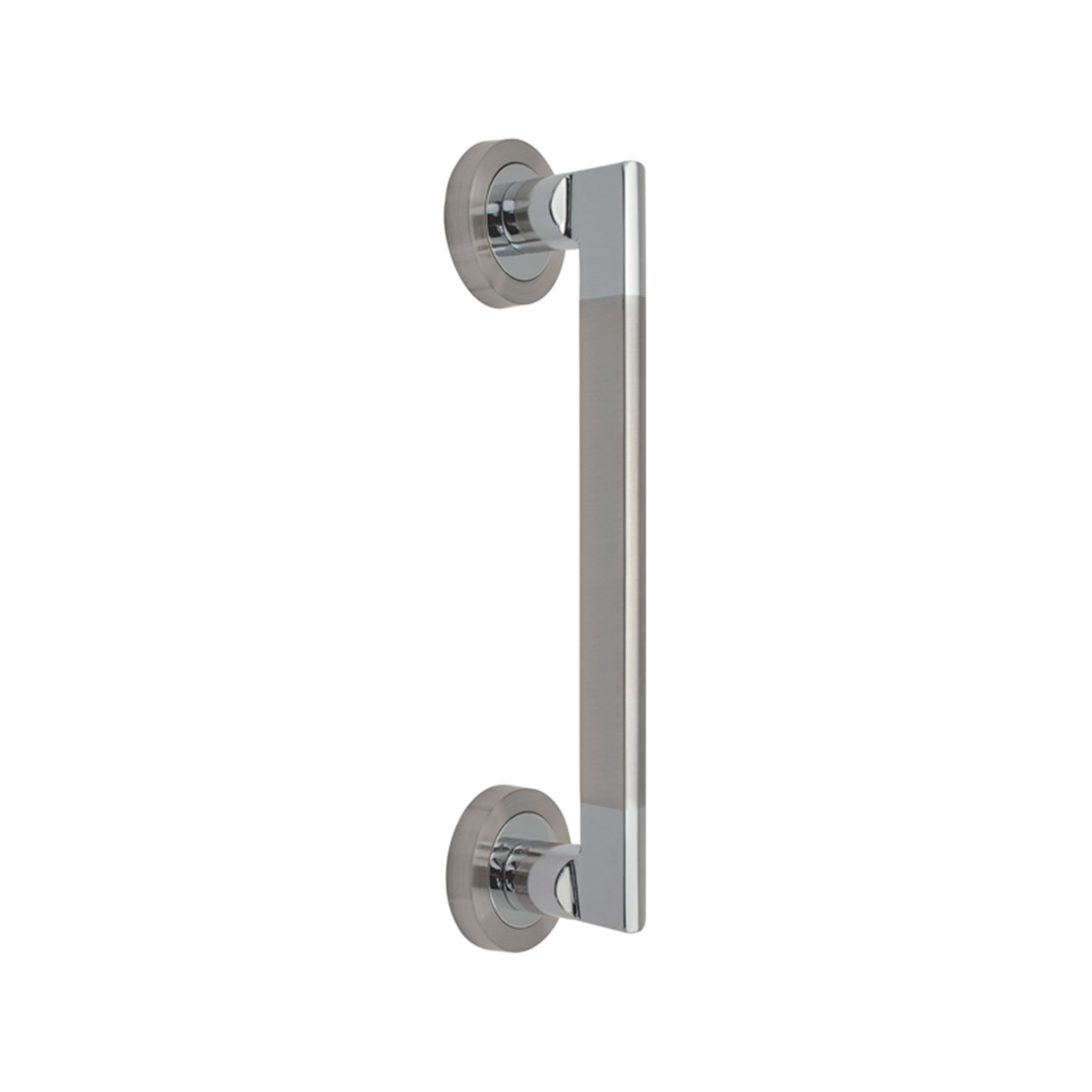 Tirador Roseta Redonda para Puertas de Paso 250 x 52 x 60 mm Níquel satinado / Níquel brillo-1