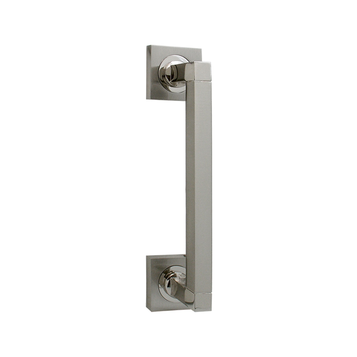 Tirador Roseta Cuadrada para Puertas Interior 240 x 52 x 65 mm Níquel satinado / Níquel brillo-1