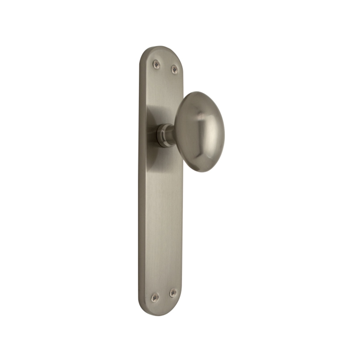Pomo con Placa Decorativa para Puertas de Paso Interior  242 x 45 x 70 mm Níquel satinado-1