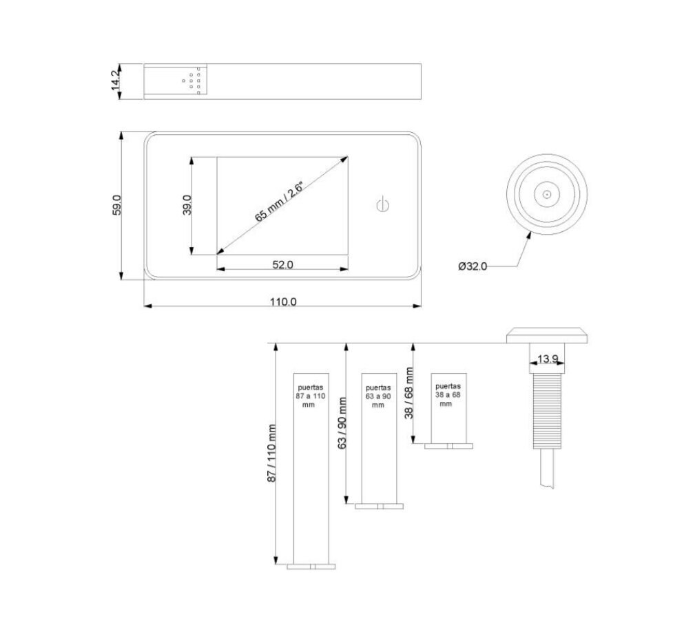 Mirilla Digital AYR-756 con LCD 2,6'' (6,60 cm) - Cromo Cromo-2