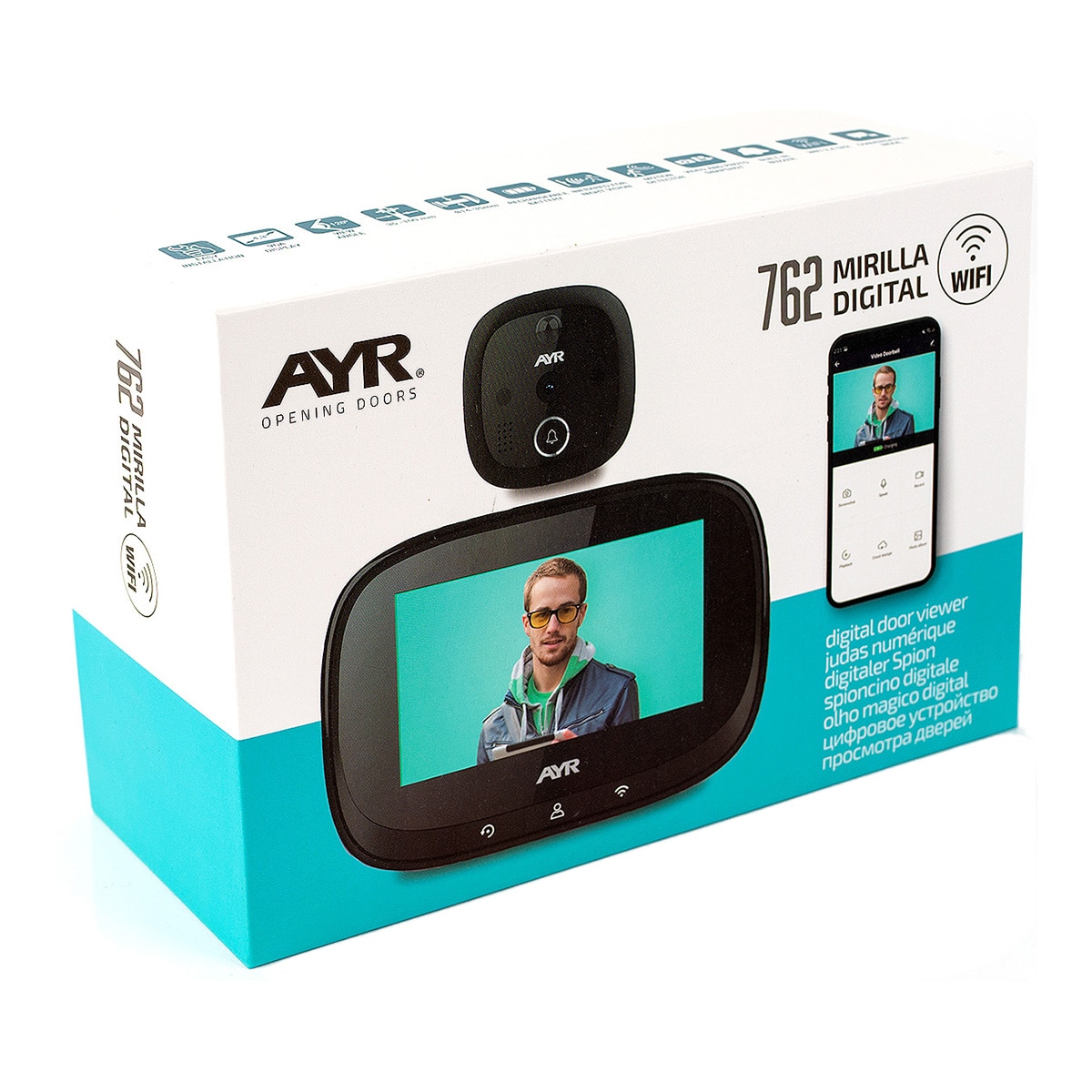 Olho Mágico Digital AYR-762 Wi-Fi Black Edition Preto-5