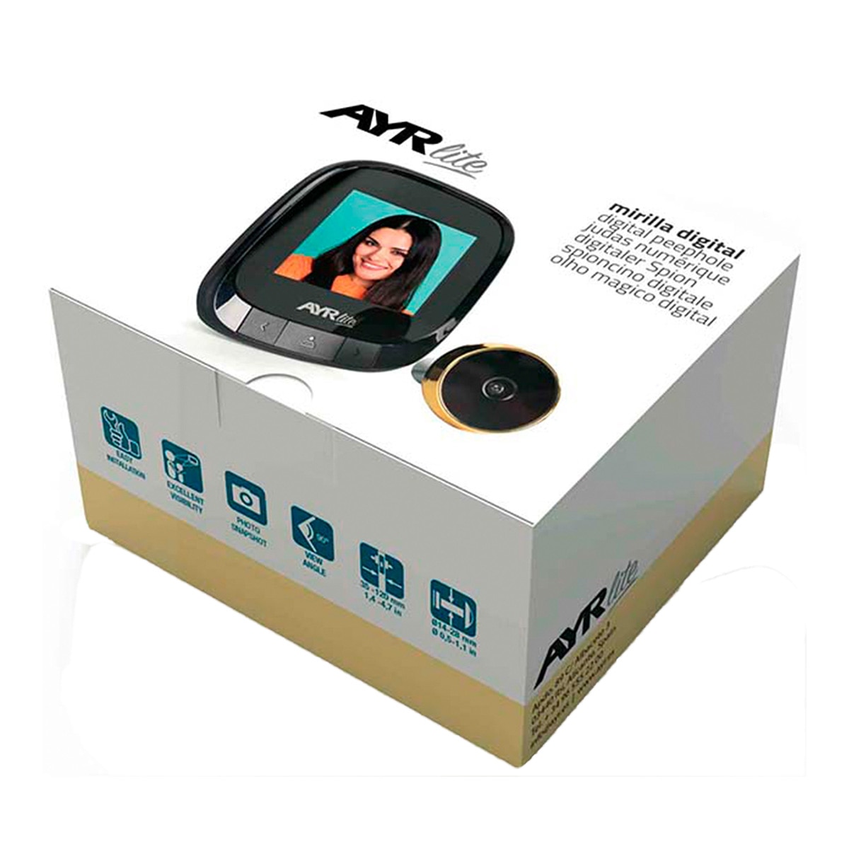 Mirilla Digital 9001 Lite - Negro / Latón Negro / Latón-3