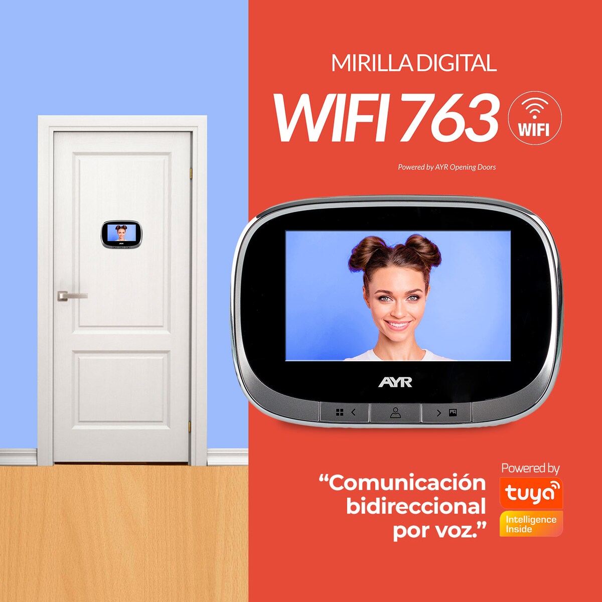 Mirilla Digital Wi-Fi AYR-763 4,3" (10,9 cm) Gris / Negro-10