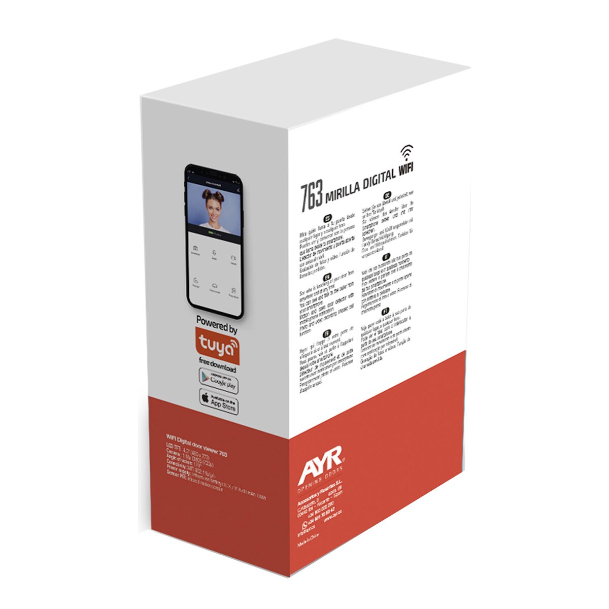 Mirilla Digital Wi-Fi AYR-763 4,3" (10,9 cm) Gris / Negro-12