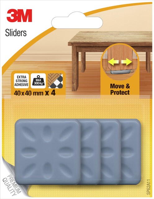 Imagem 0 de Patim Deslizante Adesivo - 4 Unidades - 40x40 mm