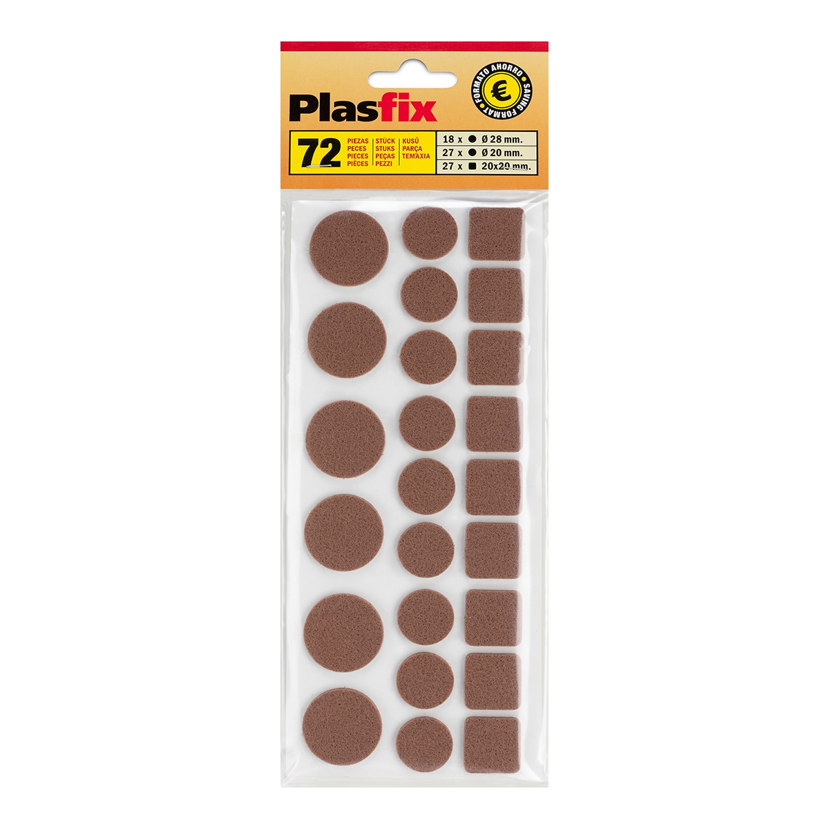 Fieltro Sintético Adhesivo Multifigura 72 Uds Marrón-2