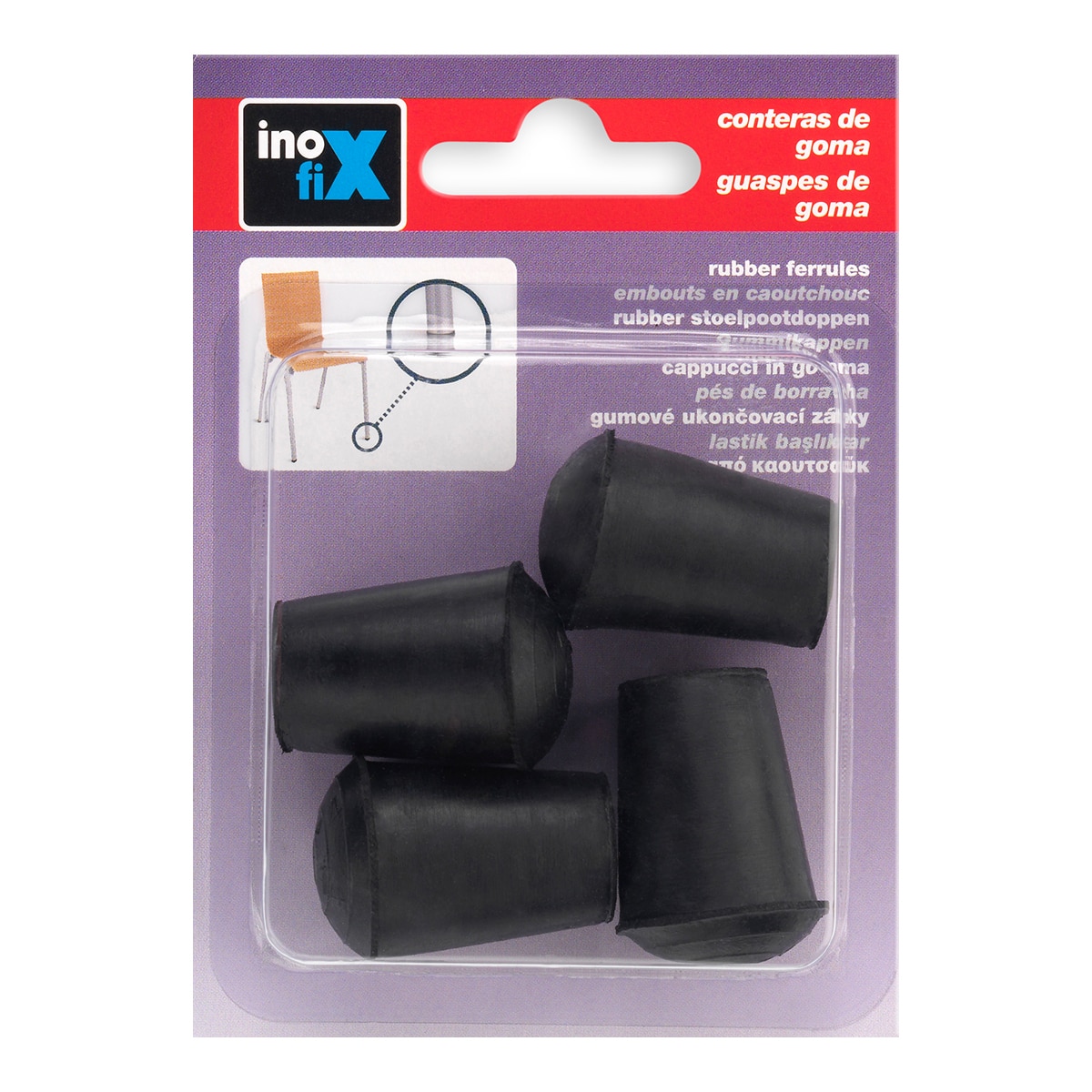 Contera Exterior a Presión Redonda Ø 14 mm - 4 Uds Negro-2