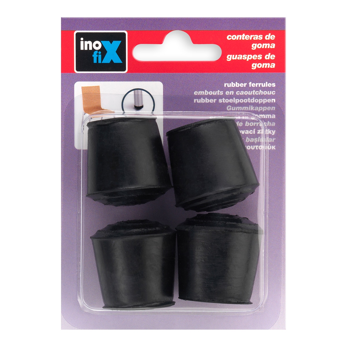 Contera Exterior a Presión Redonda Ø 22 mm - 4 Uds Negro-2