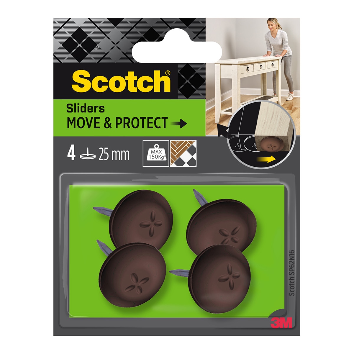 Imagen 0 de 4 Patines protectores antideslizantes para clavar extrafuertes Ø25 mm