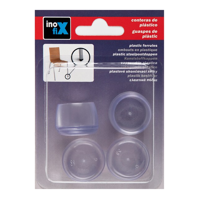 Imagen 0 de Contera Plástica Transparente 4 Uds - 22 mm