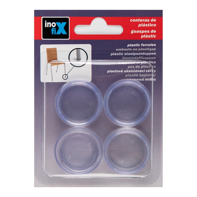 Imagen 0 de Contera Plástica Transparente 4 Uds - 25 mm