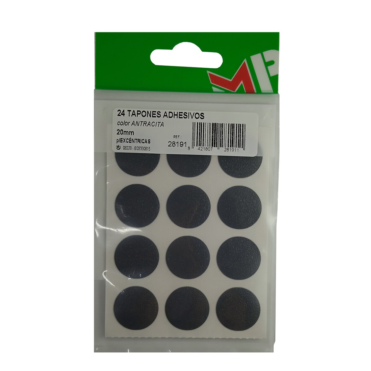 Tapones Adhesivos para Excéntrica 20 mm - 24 Uds Antracita-3